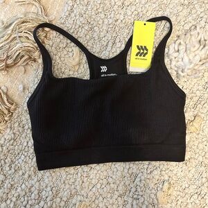 All in Motion Black Ribbed Sports Bra